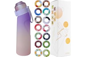 Air Water Bottle BPA Free 650ml Fruit Fragrance Sports Water Bottle with Straw, 7 Flavours Leakproof Water Cup (Gradually pur