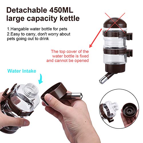 Dog Kennel Water Dispenser, No Drip Water Bottle Container ABS Material BPA Free 15oz for Small Animals - Image 5