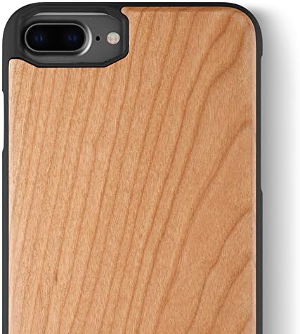 iPhone 8 Plus / iPhone 7 Plus WOOD Case - iCASEIT Slimfit Lightweight Unique Grain Hybrid Snap-On Protective Shockproof Drop proof Bumper Protection Real WOODEN Cover Phone 7/8 Plus - DC2209 - Cherry