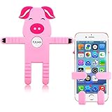 FJUAN Cute Universal Flexible Cell Phone Holder Silicon Car Mount Portable Adjustable Stand for iPhone 6 and Samsung Galaxy S6 Smartphone &amp; Tablet (Pink)