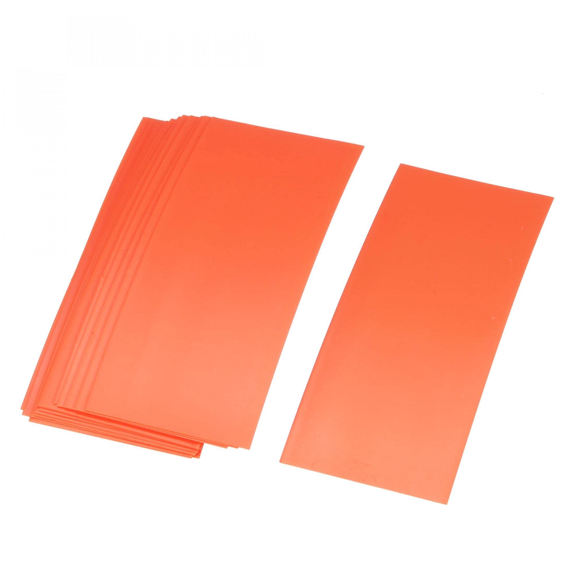 sourcingmap 18650 Battery Wrap PVC Heat Shrink Tubing 29.5mm Flat Width Pre Cut 72mm Orange Pack of 20