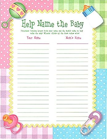 Amazon Com Help Name That Baby Baby Shower Game Activity 24