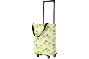 YASYU Foldable Shopping Bag with Wheels Folding Shopping Trolley Tote Bag on Wheels Collapsible Shopping Cart Bags 2 in 1 Reusable Grocery Bags Travel Bag