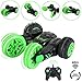 SGILE RC Remote Control Stunt Car, Birthday Gift Present Toy for Kids, Racing Vehicle Rechargeable with Bright LED Lights Stand Up and Rotate at 360 Degree, Green