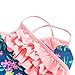 Big Girls One Piece Swimsuit Hawaiian Ruffle Swimwear Beach Bathing Suit Blue Size 12/10-12