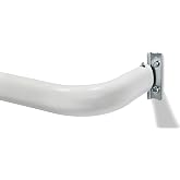 Yafa Home Fashion Heavy Duty Single Standard Adjustable Curtain Rod Hardware Included, Projection distance from the wall 2.5 inches(White, 26"-48")