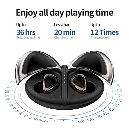 Wireless Earbuds, Olistone Bluetooth Earbuds for Sport w/Touch Control/Mono & Twin Modes, in-Ear Bluetooth Earphones, IPX7 Waterproof Bluetooth Headphones for Cellphones/Workout（Black）