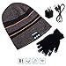Wireless Bluetooth 4.1 Beanie Hat Cap with Music Phone Speakerphone Stereo Headset Headphone Earphone Speaker Mic for Fitness Outdoor Sports Walking Included Gloves,USB Charger and Charging Cable