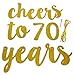 FECEDY Gold Glitter Cheers to 70 Years Banner for 70th Birthday Party Decorations