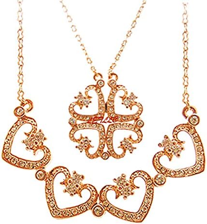 Heart Shaped Four Leaf Clover Convertible Pendant Necklace 17"-20"