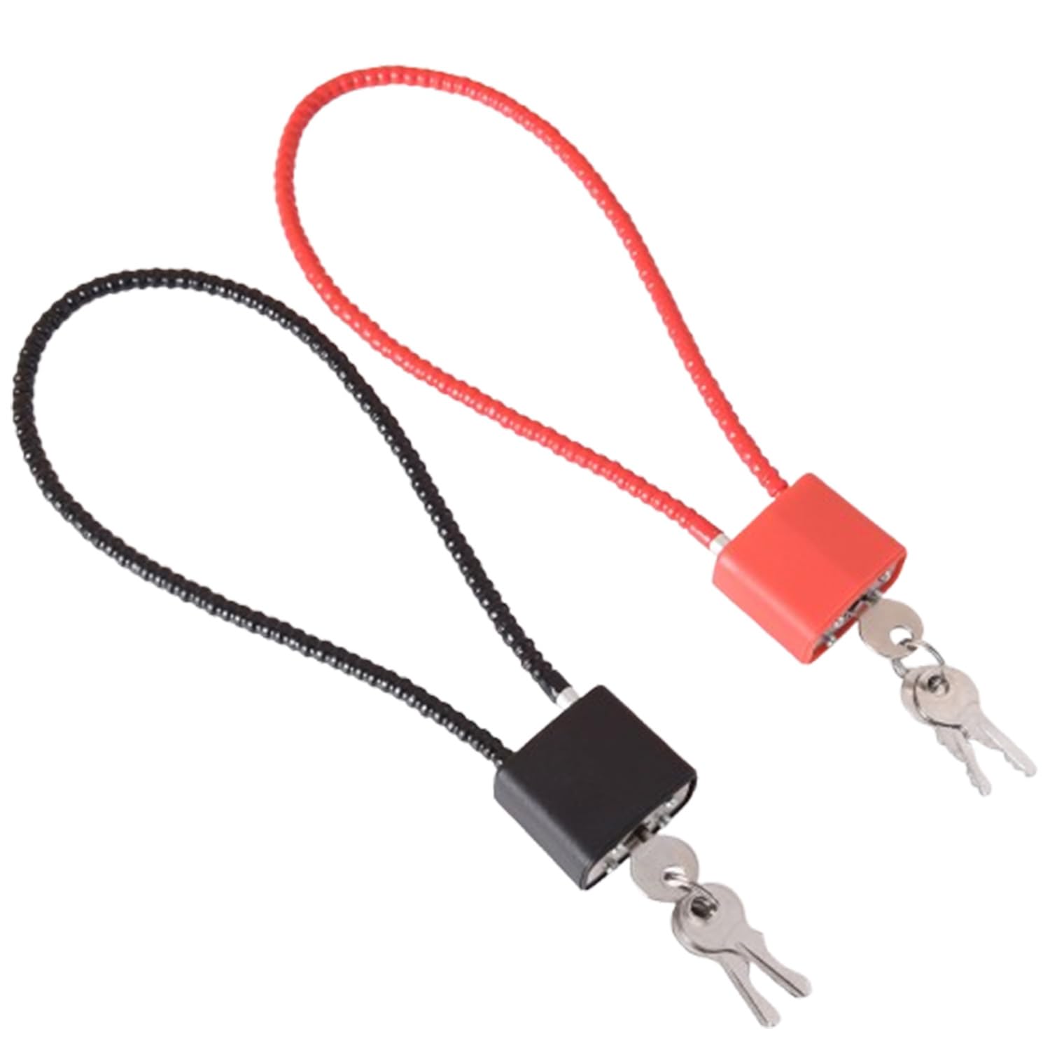 Padlock and Chain,2 Pcs Security Cable Lock,Bin Lock,Padlock Long Shackle Outdoor for Outside Wheelie Bin Suitcase School Gate Bicycle Gym Cabinets,Padlocks with Keys,Flexible Cable Steel Rope.