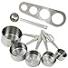 Chef elite Measuring Cups Deluxe 7 Piece Stainless Steel Set – 5 Cup Set, Spaghetti Measure, And Coffee Scoop (Light Gray)