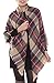MIRMARU Women's Oversized Large Plaid Checked Tartan Blanket Scarf Wrap Shawl with Hair Tie.