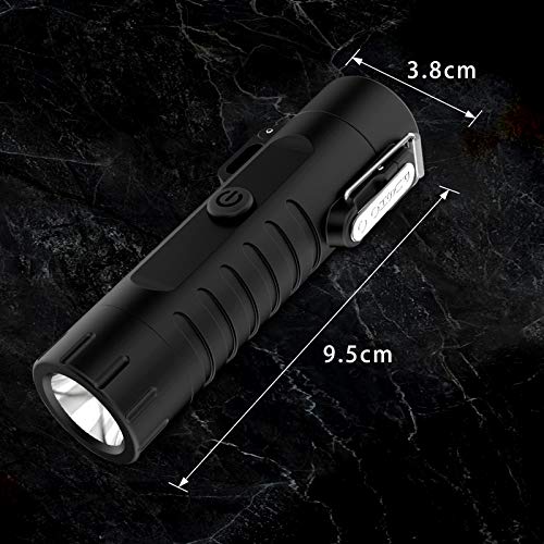 Waterproof Lighter, USB Plasma Lighter Rechargeable Electric Lighter Waterproof with Flashlight Portable Lighter Windproof Arc Lighter for Outdoor Camping Hiking (Black)
