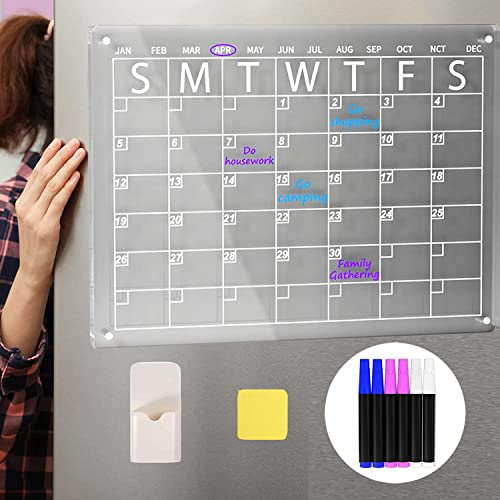Magnetic Dry Erase Calendar Board for Fridge,17\
