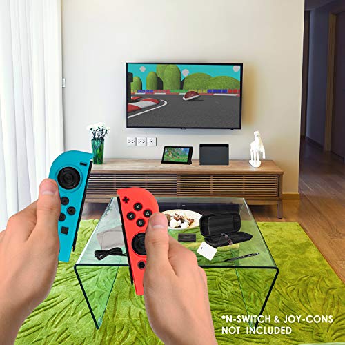 Bundle for Nintendo Switch - Starter Kit Accessories - Case with Screen Glass Protector, Cover, Silicon Grips, Stylus and More