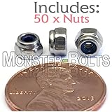 M2.5-0.45 / 2.5mm - Metric Nylon Insert Hex Lock Nut DIN 985 - A2-70 / 304 / 18-8 Stainless Steel - MonsterBolts (50)