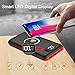 Portable Charger Power Bank,KEDRON 24000mAh Wireless Charger with LED Digital Display and 3 Outputs & Dual Inputs External Battery Pack for iPhone X,iPhone 8,Samsung Galaxy S8 Note 8 and More (Red)