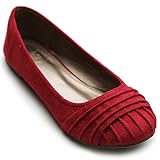 Ollio Women's Ballet Faux Suede Muliti Color Comfort Flat
