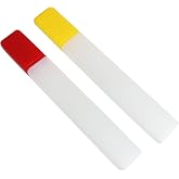 NX Garden 2pcs 41cm Large Transparent Plastic Knitting Needle Pin Storage Case Tube Containers (Red + Yellow)