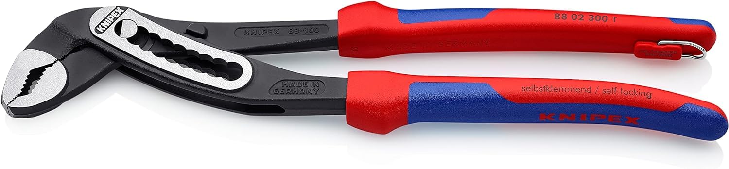 KNIPEX Alligator Water Pump Pliers with Multi-Component Grips, with Integrated Tether Attachment Point for a Tool, 88 02 300 T