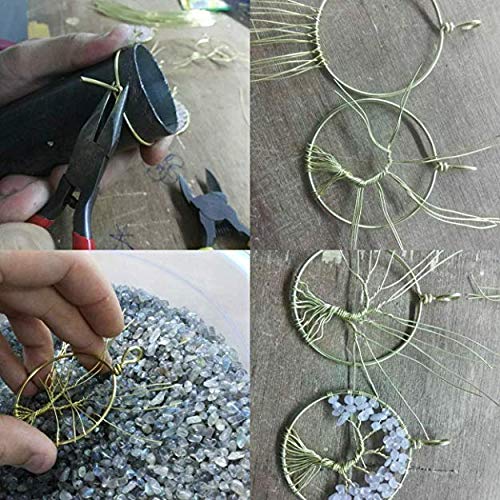 AQwzh.. NIUTA Chakra Gemstone Tree of Life Natural Tumbled Gemstone Wire Wrapped Pendant Necklace - Thumbnail 4