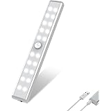20 LED Closet Light, OxyLED Motion Sensor Closet Lights, Wireless Under Cabinet Lights, USB Rechargeable Stick-on Stairs Step