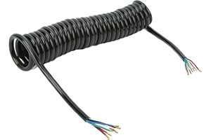 Trailer Extension Cable, Towing Electrical Extension Cord 12.8ft 20AWG 7 Wires Coiled Cable for Tow Truck RV Solar Inverter