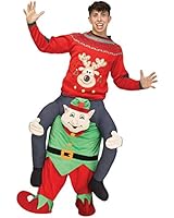 Fun World Men's Carry Me Elf Adult Costume-Standard, Multi
