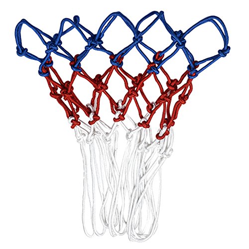 Esther Beauty Heavy Duty Basketball Net Professional All-Weather Outdoor&Indoor 12 Loops Net (Red&White&Blue)
