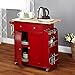 Target Marketing Systems Sonoma Kitchen Island Cart Storage with 2 Drawers, 1 Cabinet, Towel & Spice Rack, Rubberwood Top Organizer Breakfast Bar with Wheels, 18
