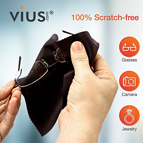 Microfiber Cleaning Cloths [Black] - vius Premium Microfiber Lens and Screen Cleaner Cloths for All LCD Screens, Computers, Lenses and Delicate Surfaces (20 Pack) - Thumbnail 2
