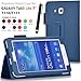 Galaxy Tab 3 Lite 7.0 / Galaxy Tab E Lite 7.0 Case - SHEROX Premium Folio Leather Case for Samsung Galaxy Tab 3 Lite 7.0 / Galaxy Tab E Lite 7.0 Inch Tablet, With Stylus Touch Pen (Dark Blue)