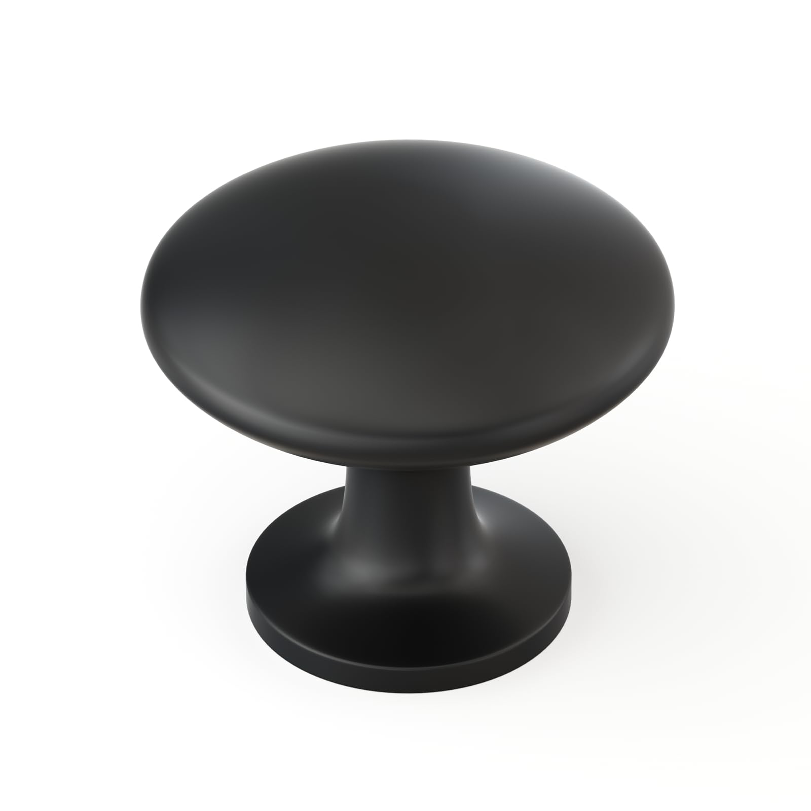 LONTAN 10 Pieces Black Door Knobs Drawer Knobs Zinc Alloy Cupboard Door Knob Black Cabinet Knobs Round Drawer Pulls Modern Cabinet Hardware LS6050BK