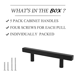 Probrico Cabinet Handles-Pack of 5 Black 6-1/4inch
