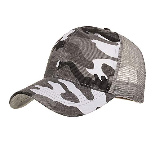 DondPO Classic Baseball Hat, Unisex Baseball Cap Adjustable Size Dad Hat Curved Visor Hat Mesh Sun Hat Gray