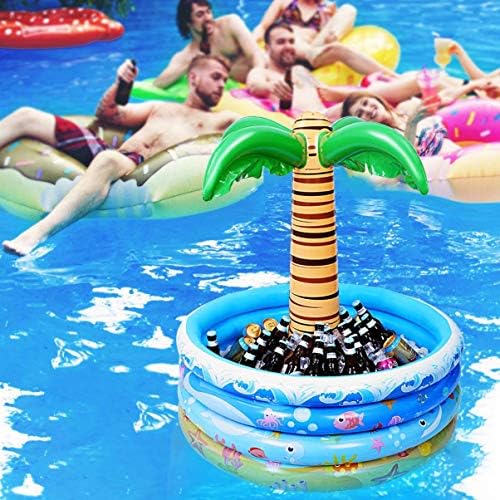 膨脹可能なパームツリークーラー 夏のプールパーティー ビーチパーティー ハワイアンパーティー用の