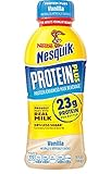 Nestle Nesquik Protein Plus Milk 14 oz Plastic Bottles - Pack of 12 (Vanilla)