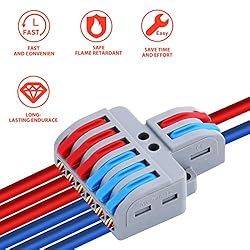 NineLeaf 20PCS Wire Connectors, 2 in 6 Out Lever
