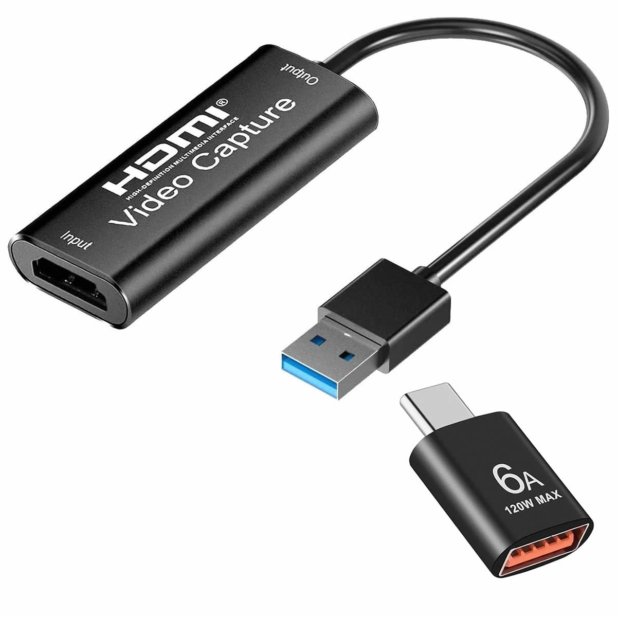 Combrite Video Capture Card HDMI To USB, Broadcast live and record via DSLR, camcorder, phone or action cam in 1080p 30 fps, compact HDMI capture device