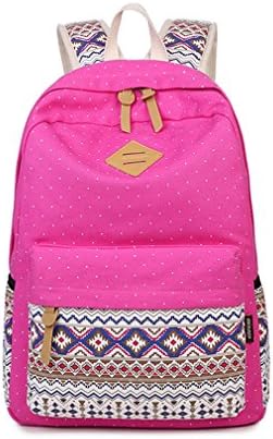 Women Backpack School Student Laptop Rucksack Bagpack Book Bag mei hong red