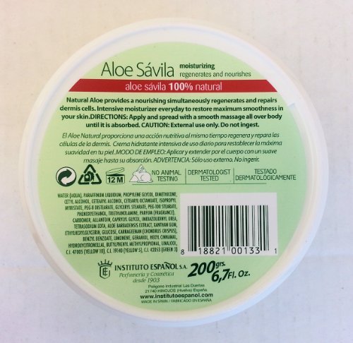 Avena Aloe Savila Body Cream.. Moisturizing, Regenerates, Nourishing. 6.7 oz... amtc by Instituto Espanol