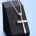 DAOCHONG S925 Sterling Silver Baseball Softball Baptism First Communion Inspirational Cross Pendant Necklace Silver for Boy Men