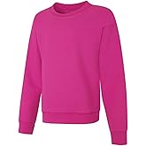 Hanes Girls EcoSmart Crewneck Sweatshirt, Soft Midweight Fleece Pullover for Girls