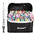 Arrtx 80 Set Alcohol Based Markers, Dual Tip Graphic Drawing Art Markers with Carry Bag, Perfect for Artists Adults Kids Coloring Graphic Drawing Sketching Painting Design Draft