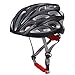 Gonex Adult Bike Helmet, Cycling Road Helmet with Safety Light, Adjustable 58-62cm, 24 Integrated Flow Vents(All Black)
