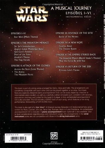 Star Wars Instrumental Solos For Strings Movies I Vi