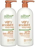 Alba Botanica Very Emollient Body Lotion, Daily Shade Formula, SPF 15 - 32 oz - 2 pk