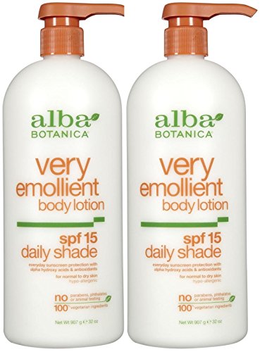 Alba Botanica Very Emollient Body Lotion, Daily Shade Formula, SPF 15 - 32 oz - 2 pk