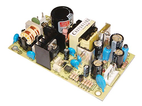 Mean Well PD-25A AC to DC Power Supply, Open Frame, Dual Output, 5 Volt, 12 Volt, 2.1 Amp, 1.2 Amp, 25 Watt, 4.2